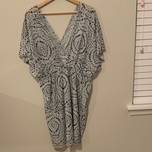 Elegant Black and White Swim Coverup